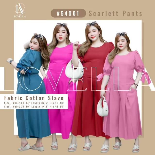 54001 Lovella#Scarlett Pants กางเกง5ส่วนทรงกระโปรง