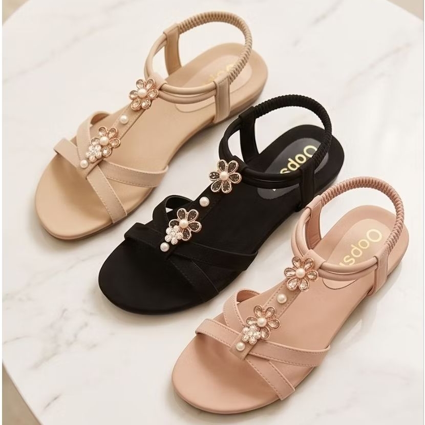รองเท้ารัดส้น ผู้หญิง ส้นแบน Size 41 - 45  Bigsize รองเท้าแฟชั่น แบบรัดส้น ไซส์ใหญ่