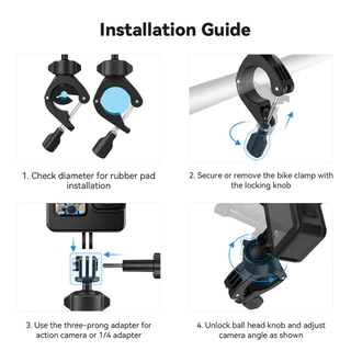 Telesin Gopro / DJI / Insta360 Lightweight Tube Clamp Ring Mount ตัวยึดแคลมป์แบบวงแหวน (TE-HBM-004)