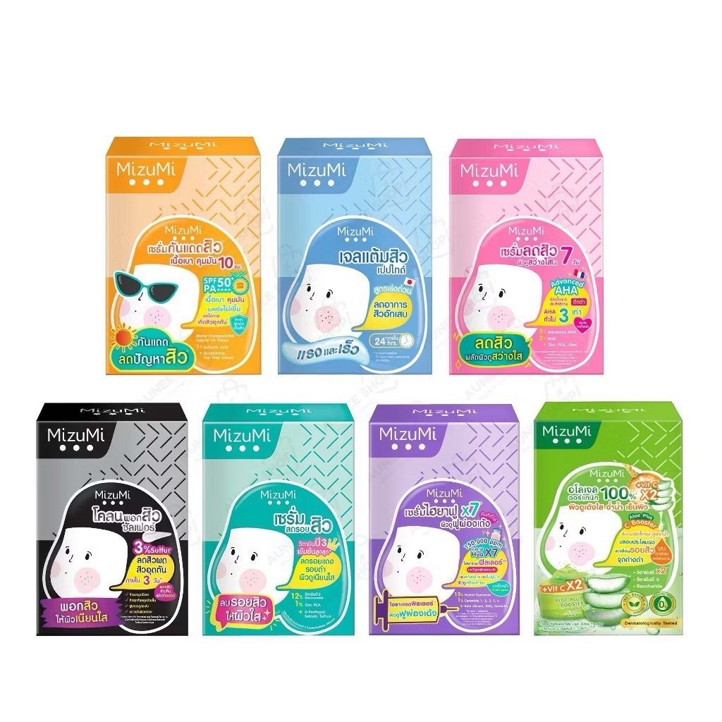 ครีมซอง มิซึมิ [แบบซอง] Mizumi Peptide Acne Gel / B3 Acne Concentrate Serum / Sulfur Acne Clay