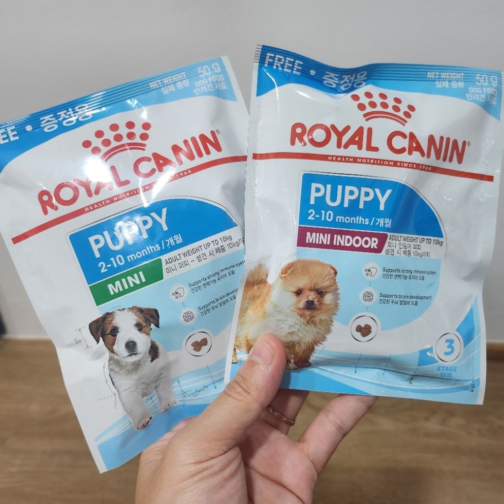 (ฟรี)​ Royal​ canin​ mini​ indoor​ puppy​ หรือ mini puppy 50​ กรัม