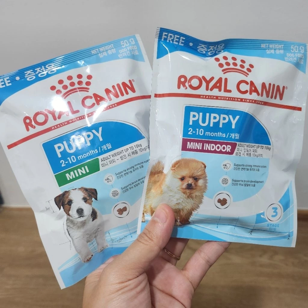 (ฟรี)​ Royal​ canin​ mini​ indoor​ puppy​ หรือ mini puppy 50​ กรัม