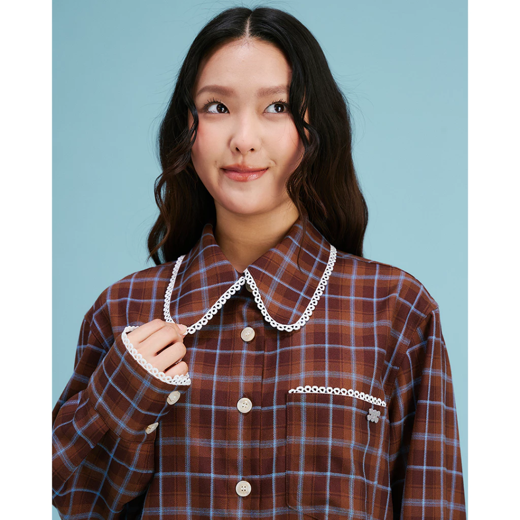(พร้อมส่ง) FRANKIE BROWN CHECKED SHIRT
