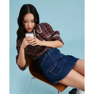 (พร้อมส่ง) FRANKIE BROWN CHECKED SHIRT