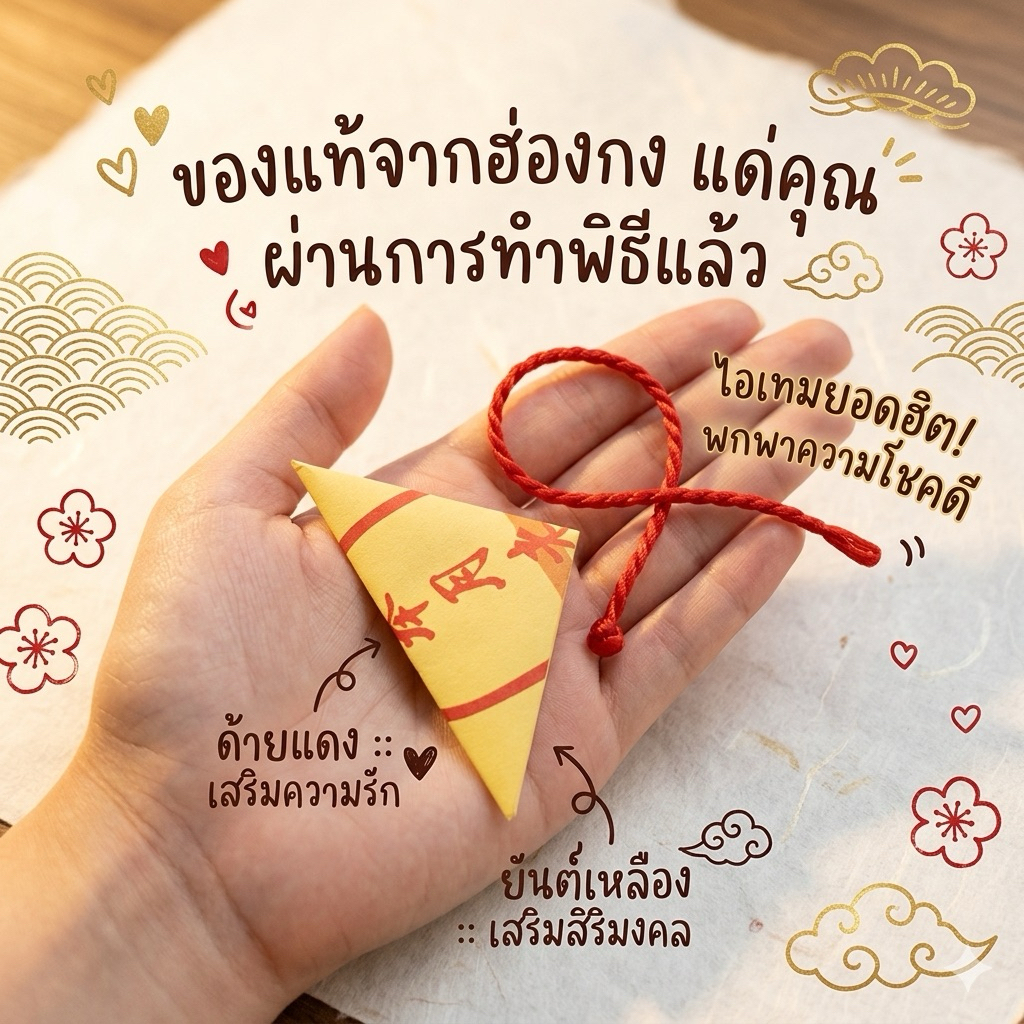 ‼️ของแท้จากฮ่องกง‼️ชุดกำไลด้ายแดง และ ยันต์เทพเจ้าหยุคโหลว ของดีประจำวัดหวังต้าเซียน ขอคู่ ขอแฟน เมตตามหานิยม
