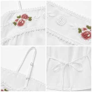 Minah cami : เสื้อกล้ามขอบลูกไม้ แต่งคาดลูกไม้หน้าอก เนื้อผ้าเบาใส่สบาย ฟรีไซส์ KN.Clothes