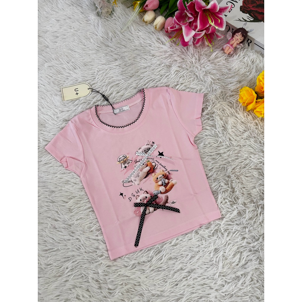 เสื้อแฟชั่นน้องเมโลดี้น้องคิตตี้ปักเพรชอะไหล่ป้ายU+ ราคา ถูกที่สุด ดีลบีเคเค แกลเลอรีภาพที่ 6