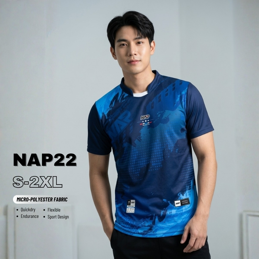 NAP 22 เสื้อกีฬาแขนสั้น ผ้าไมโคร พิเศษพิมพ์ชิ้น ลายสวย สีสดใสสุดๆ ไซส์ S-2XL made in Thailand_9/25