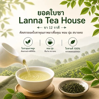 🍃 ยอดใบชา ตรา Lanna Teahouse 🍃 ขนาด 200 กรัม 🍃 ยอดคู่ 3 🍃