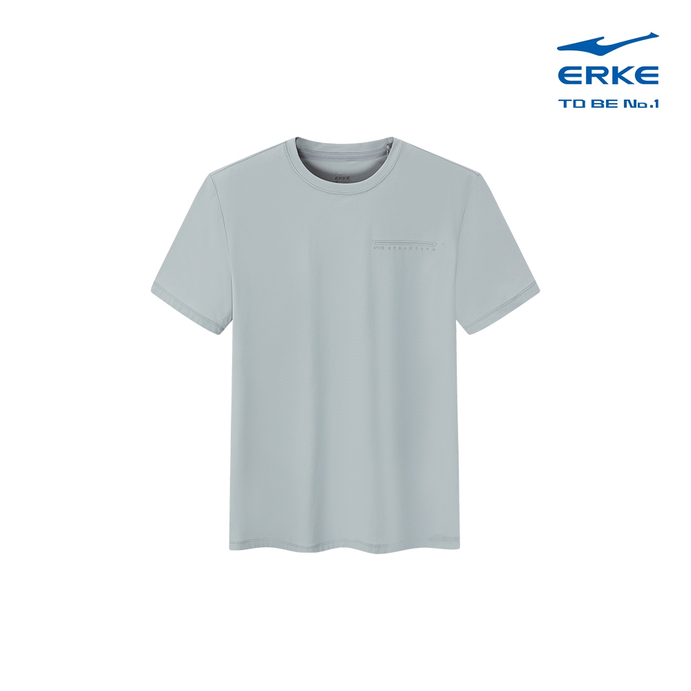 ERKE Crew Neck T-shirt >Grey>11225202368-101