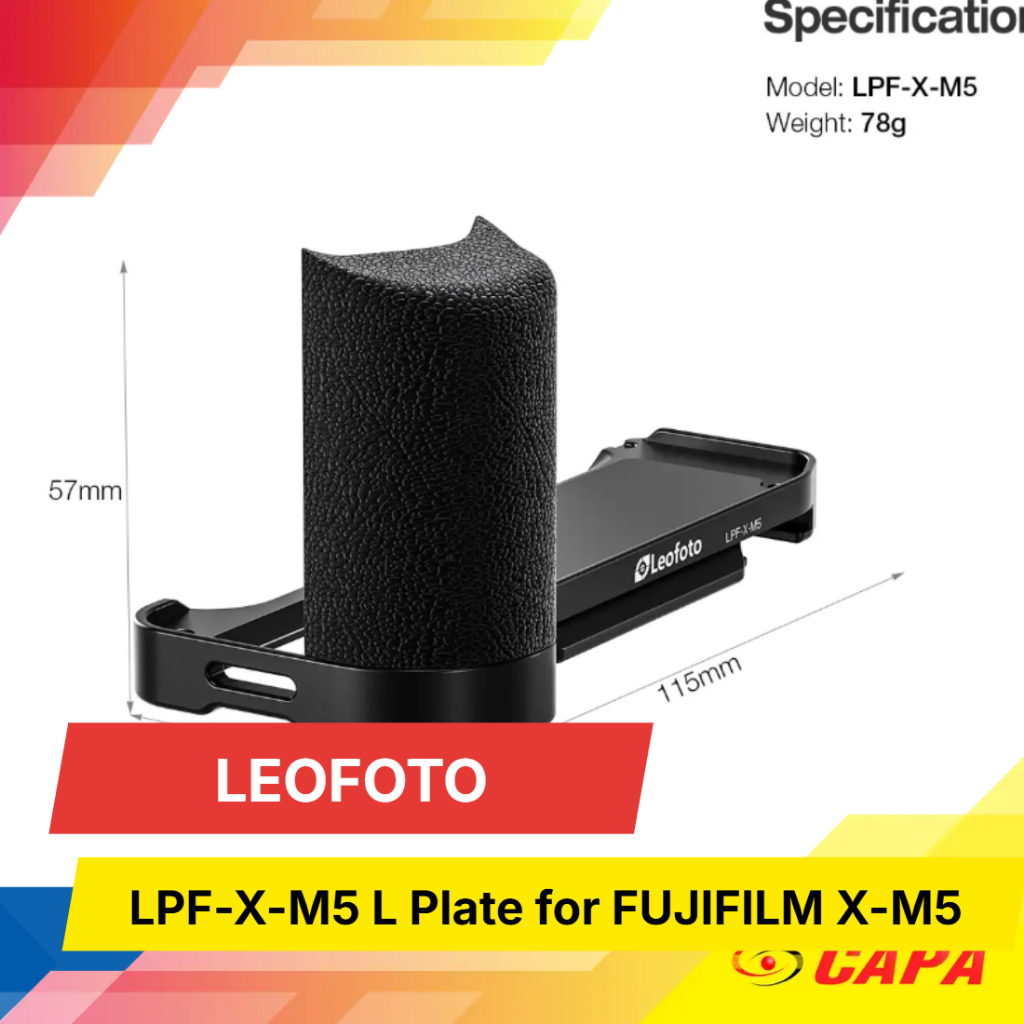 Leofoto LPF-X-M5(Black) L Plate for FUJIFILM X-M5(Black) Camera
