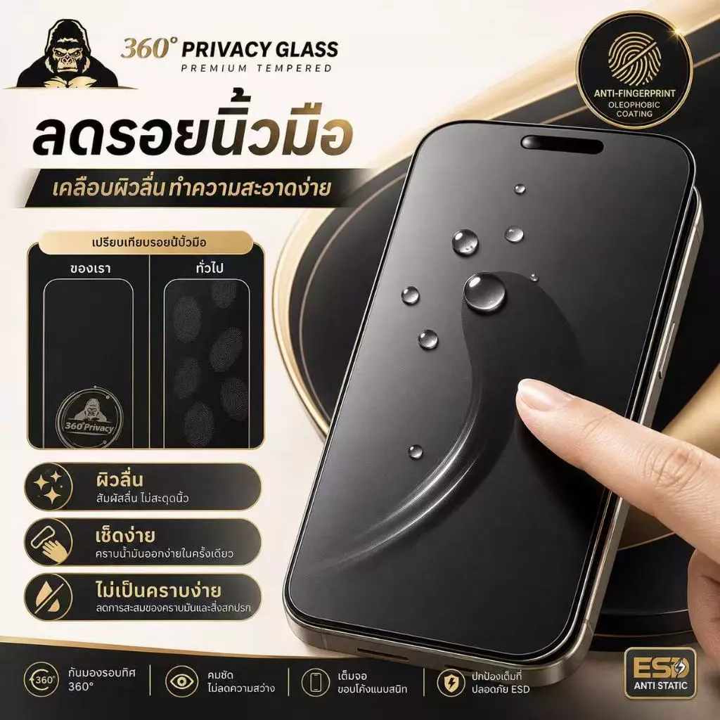 ฟิล์มกระจก กันมอง 360องศา kingkong สำหรับiPhone 17promax 16pro 14promax 15plus 13pro 12promax 12 xr 11 xmax IPXS XR 13 thumbnail 6
