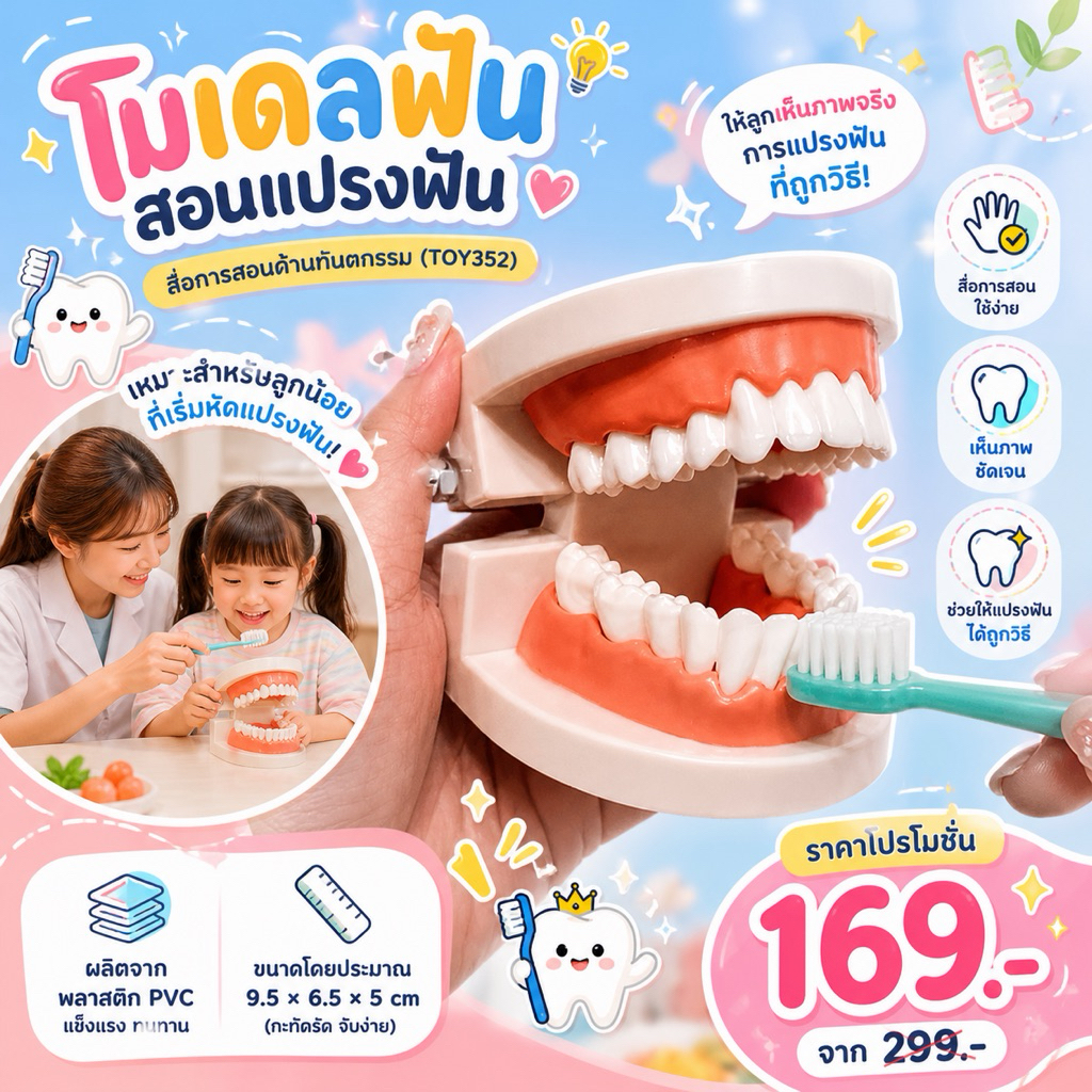 โมเดลฟัน สอนแปรงฟัน สื่อการสอนด้านทันตกรรม (TOY352)