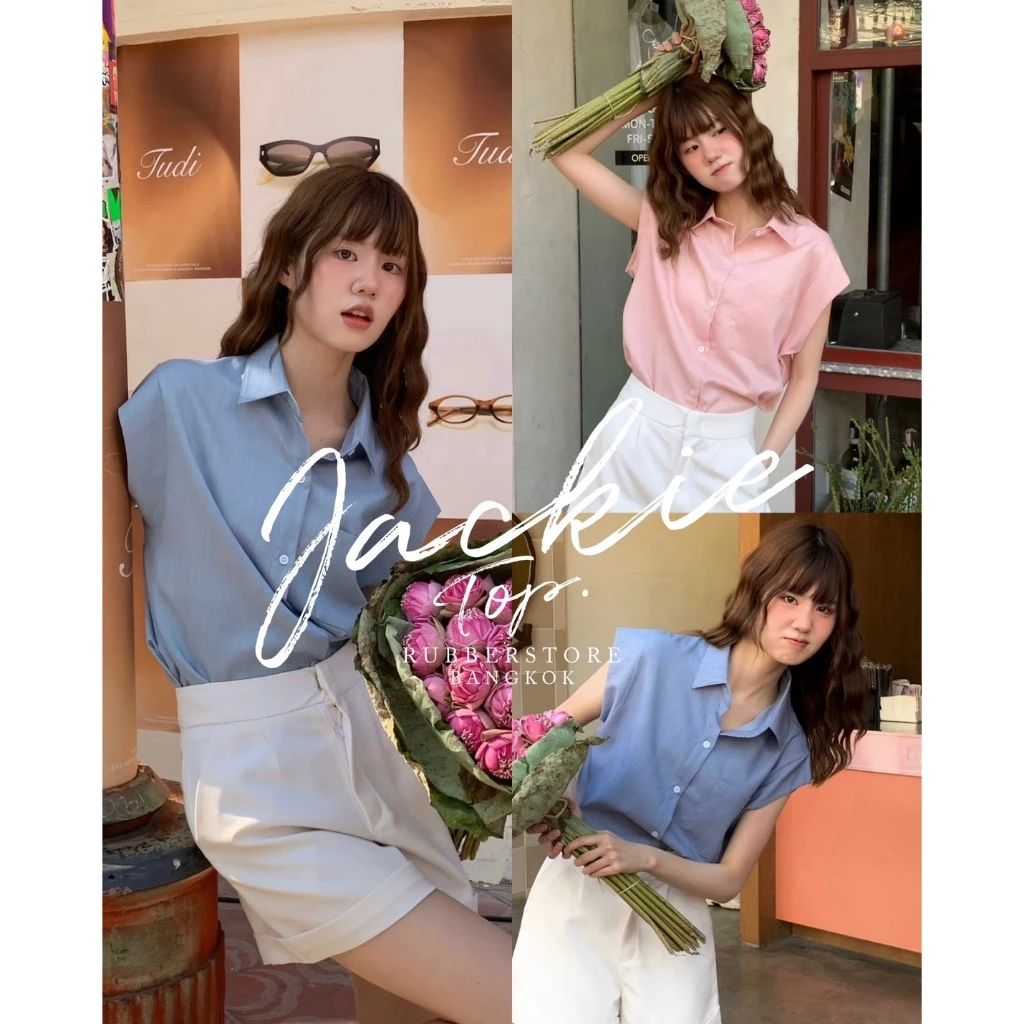 Jackie top เสื้อเชิ้ตแขนล้ำ อ่านก่อนกดสั่งซื้อนะค้า!!
