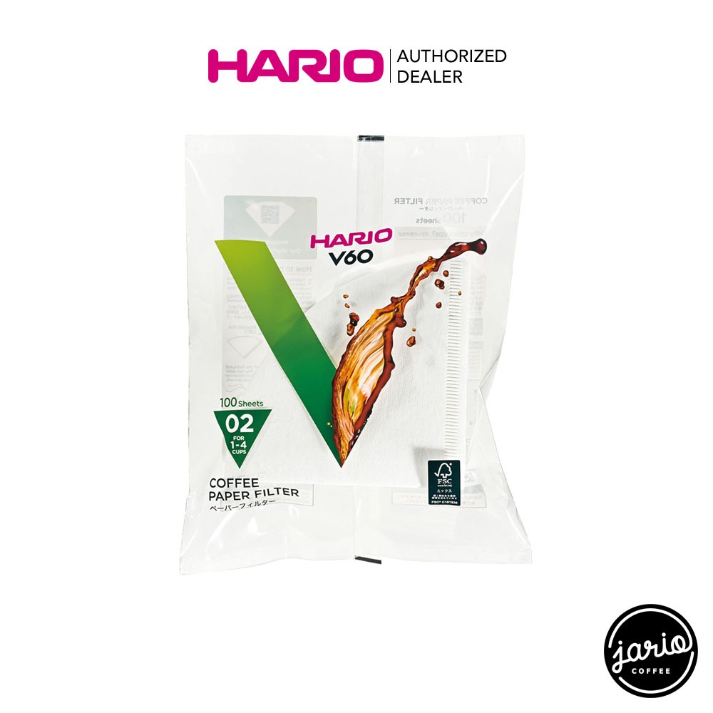 JARIO x HARIO กระดาษกรองกาแฟ HARIO V60 (แท้จากญี่ปุ่น) 100 แผ่น Drip Pour-Over Coffee Filter