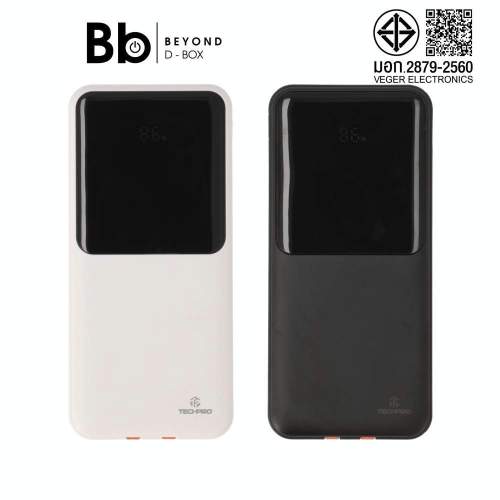 พาวเวอร์แบงค์ TECHPRO 10000 mAh PD with Built-in USB-C/Lighting W1081C (CCC) by BB Beyond D-Box