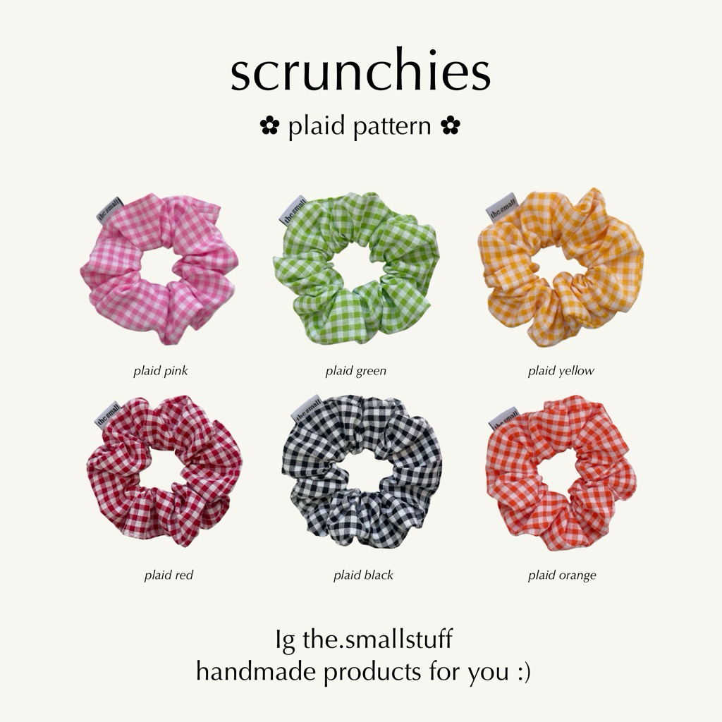 scrunchies | ยางรัดผมลายสก็อต by the.smallstuff