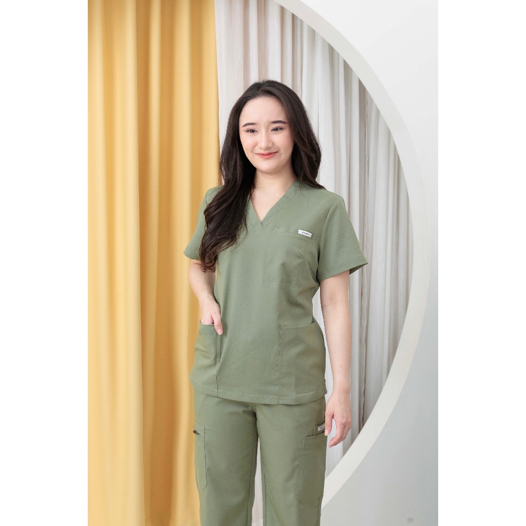 (ปักชื่อ ส่งทันที) ชุดสครับขาตรง Scrubs STAT รุ่น Favourite Flavour Collection สี MATCHA mood