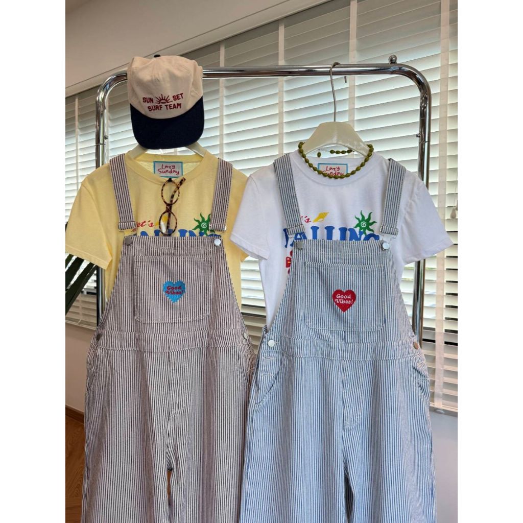 Lazy – cc – Bella Overalls ชุดเอี๊ยมยีนส์งานปักหัวใจสายปรับได้ (ส่งด่วน) ราคา ถูกที่สุด ดีลบีเคเค แกลเลอรีภาพที่ 3