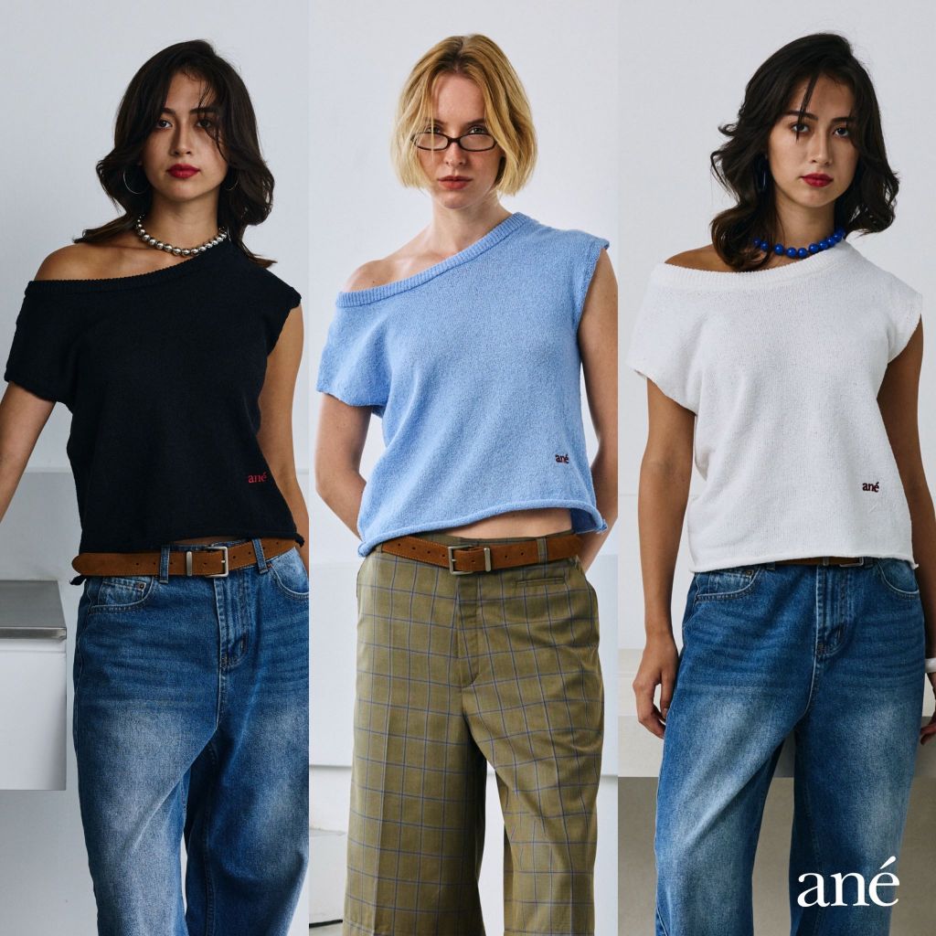 ané Off-shoulder knit ,เสื้อยืดปาดไหล่ ราคา ถูกที่สุด ดีลบีเคเค