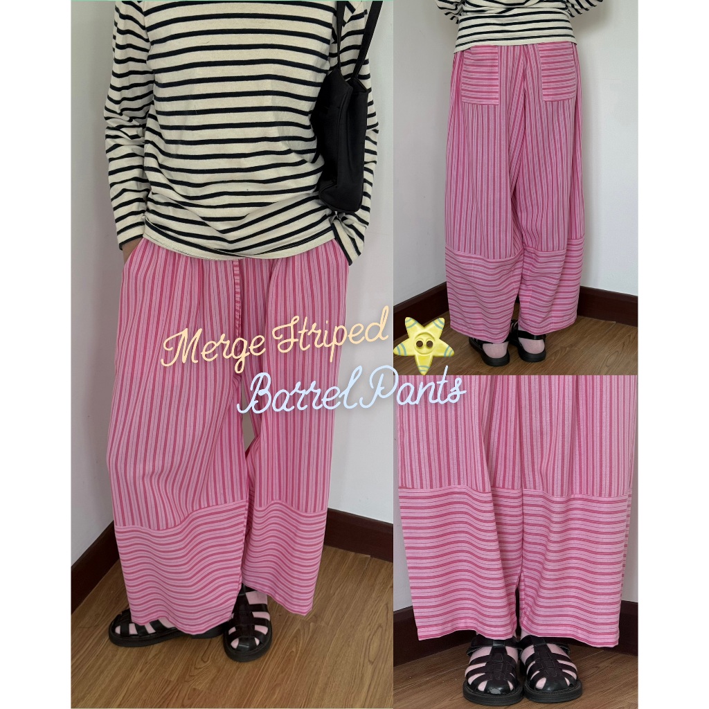 Merge Striped Barrel Pants