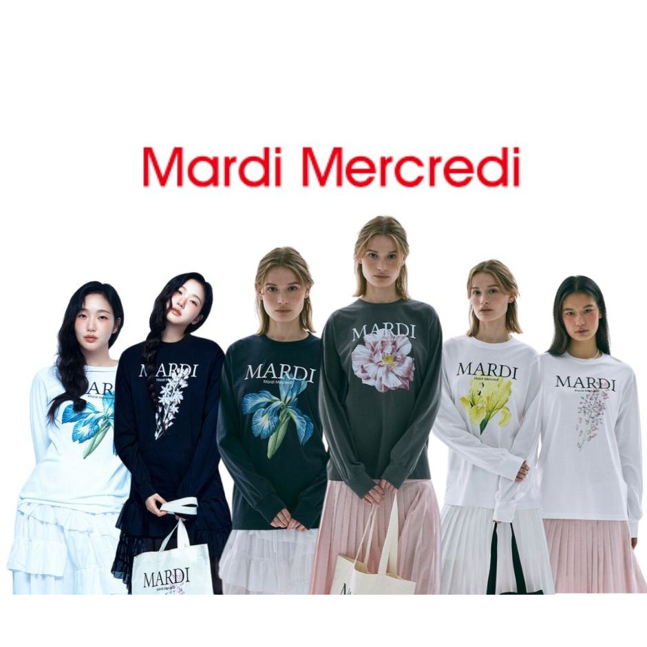 พร้อมส่งในไทย ของแท้ 100 % MARDI MERCREDI Sweatshirt Triple Flower F