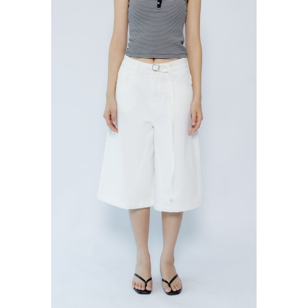Glamclothes Emma denim กางเกงยีนส์สีขาว 5 ส่วน