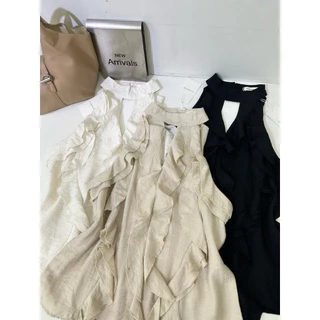 พร้อมส่งรุ่นขายดี!!!เสื้อแขนกุดแต่งระบาย