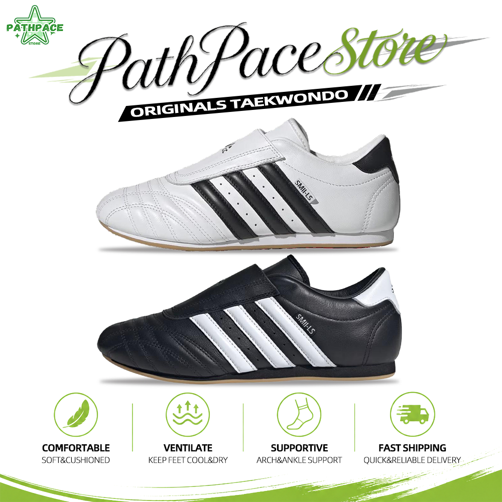 【ของแท้ 100%】🍏  Originals Taekwondo German Training Shoes ♡ รองเท้าผ้าใบส้นแบน ⚪️ JQ4774/JQ4775