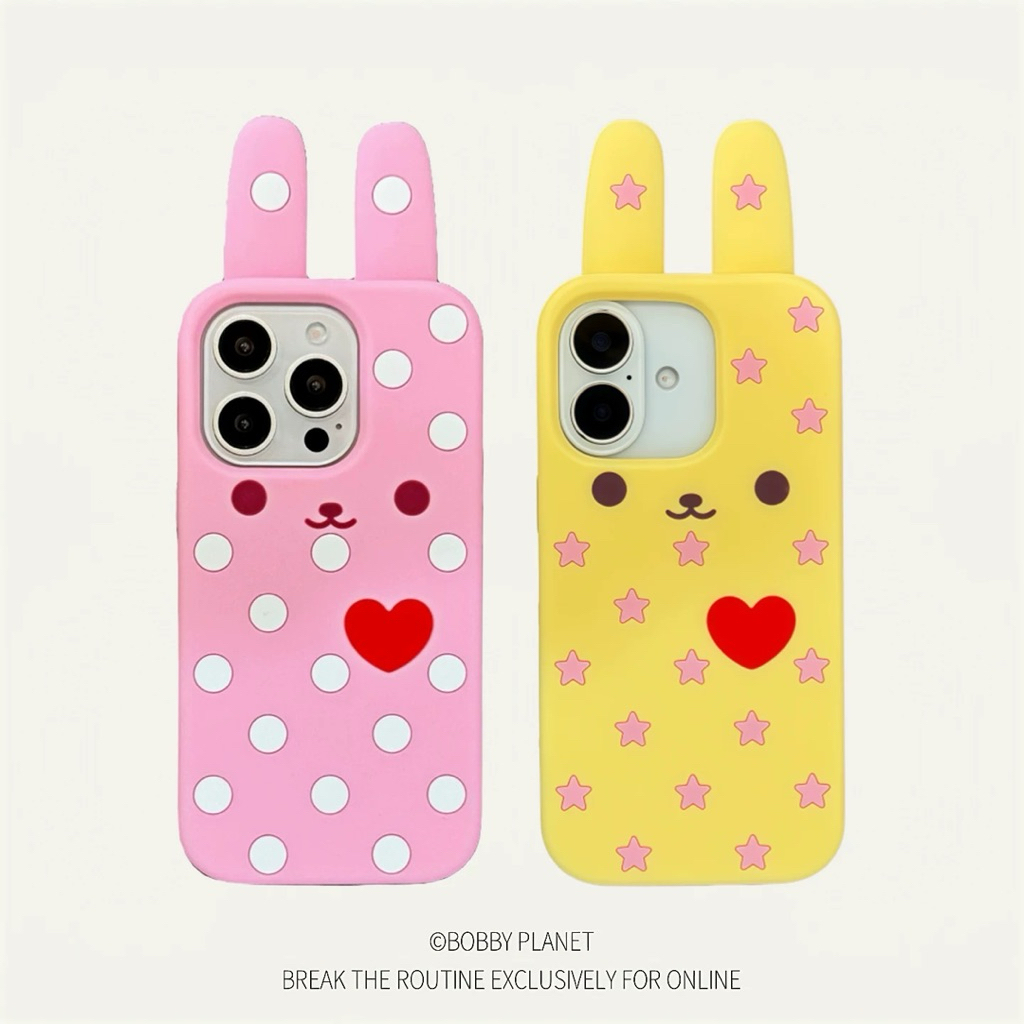 Bobby Planet 3D Bunny Ear Silicone Phone Case เคสซิลิโคนรูปกระต่ายหูตั้ง