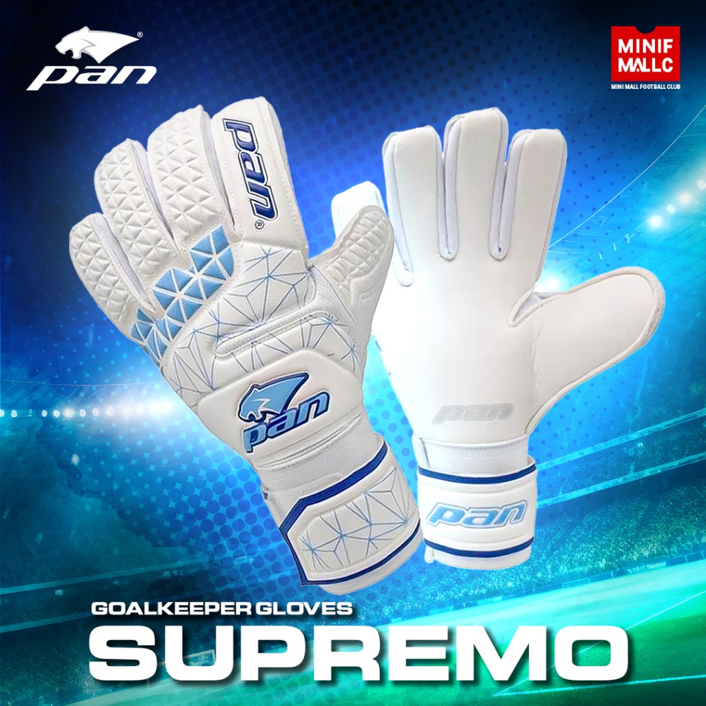 ถุงมือผู้รักษาประตู ถุงมือโกล PAN รุ่น SUPREMO JR รหัส PV-1547 ถุงมือโกล Goalkeeper Gloves No Finger Save