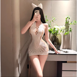 เดรสผ้าตาข่าย sexy🤍🤍 ชุดนอนเซ็กซี่ คอวีลึก ดีไซน์เว้า ทรงเข้ารูป เซ็กซี่และเร้าใจ สวมใส่สบาย มีหลายสีให้เลือก สวมใส่สบาย