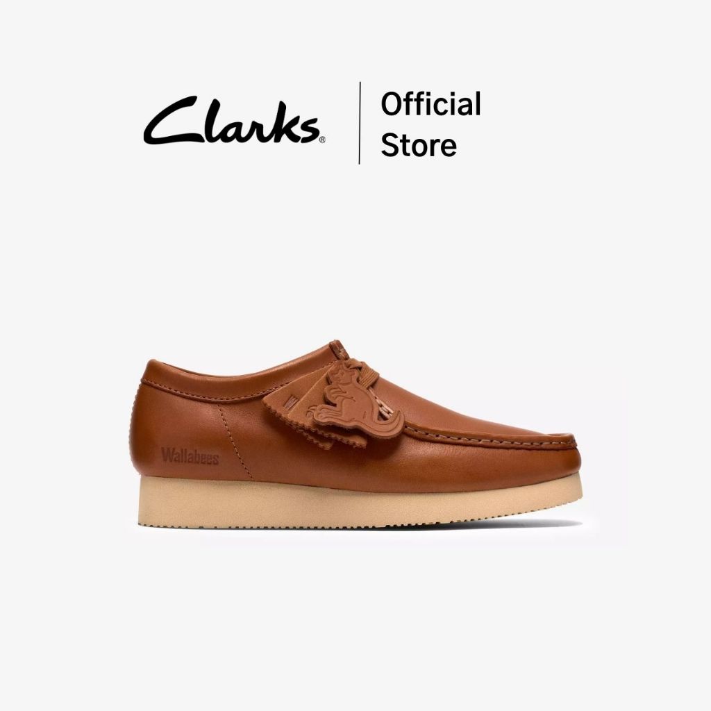 Clarks WALLABEE 2604 รุ่น สี BROWN LEATHER รองเท้าผ้าใบชาย รองเท้าSNEAKER หนังแท้ คุณภาพดี นุ่ม ใส่สบาย