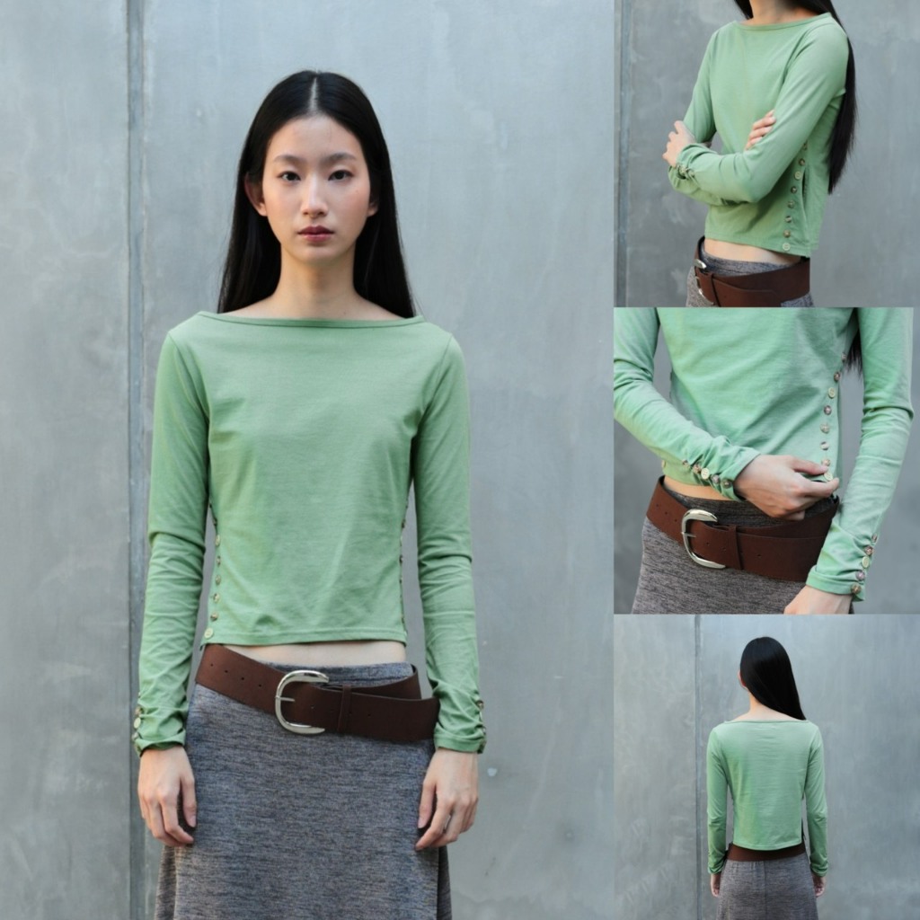 Garcon.dept | Buttons light green long-sleeved shirt I เสื้อแขนยาว