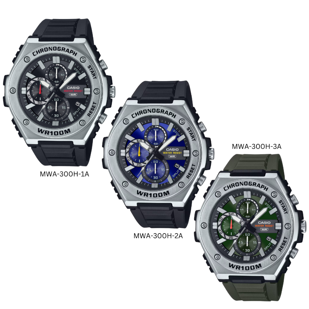 CASIO นาฬิกาข้อมือ CASIO รุ่น MRW-230H Series สายเรซิ่น MRW-230H-1E1 MRW-230H-1E2 MRW-230H-1E3