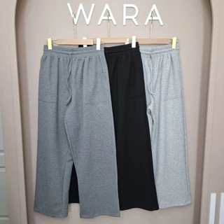[ CP1 ] WARA กางเกงขายาวสบายพุง(มีเชือก) ผ้า Cotton 260g