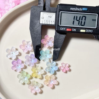 ลูกปัดดอกไม้แก้ว ดอกซากุระ (14มิล) 10ชิ้น ซากุระแก้ว