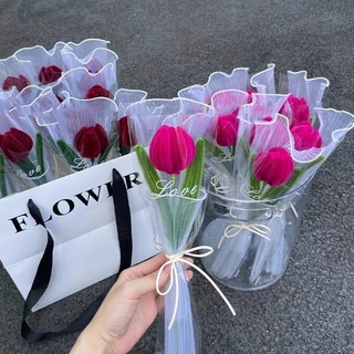 JoyTrayช่อดอกทิวลิปกำมะหยี่ ช่อกุหลาบ DIY น่ารัก งานถักพรีเมียม ทานตะวัน ของขวัญ วันเกิด วันวาเลนไทน์ หรือโอกาสสำคัญต่าง