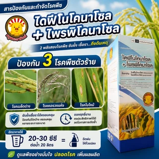 ไดฟีโนโคนาโซล+ไพรพิโคนาโซล ( 1L ) สารป้องกันกำจัดโรคพืช โรคเมล็ดด่าง โรคใบไหม้ เมล็ดลาย ดอกกระถิน