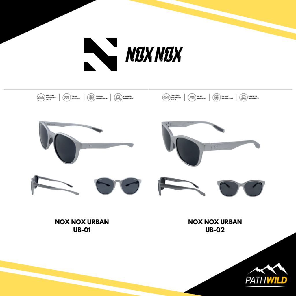 NOXNOX, แว่นตากันแดดรุ่น URBAN เฟรมเทาเมทาลิค เลนส์ดำ ออกแบบมาให้กระชับกับใบหน้า น้ำหนักเบา เหมาะสำห
