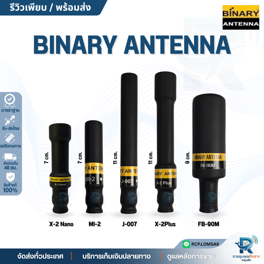เสา Binary ANTENNA ขั้ว BNC รับแรง-ส่งแรง มีย่านความถี่ให้เลือก