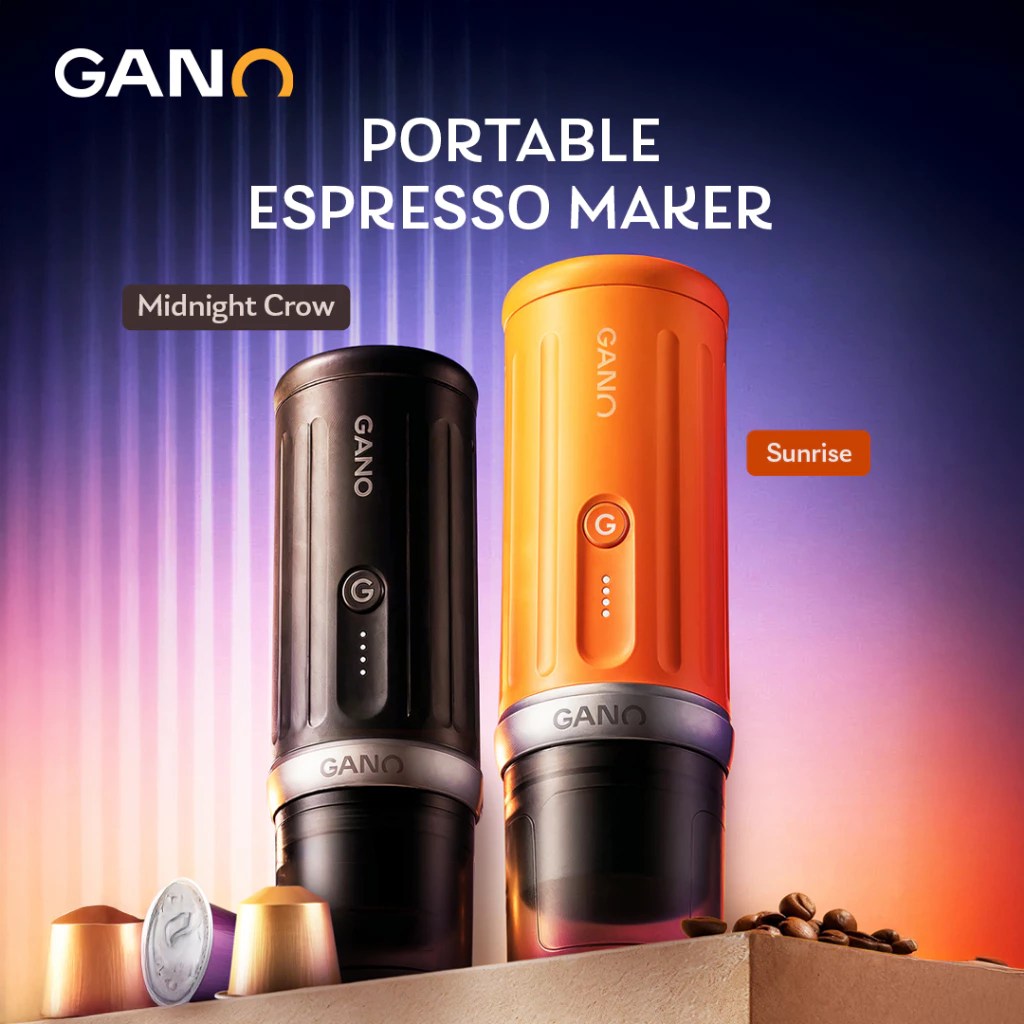 [New] GANO Portable Espresso Maker เครื่องชงกาแฟแบบพกพา แรงดัน 20 บาร์ หม้อต้มในตัว ใช้ได้ทั้งกาแฟบดและกาแฟแคปซูล