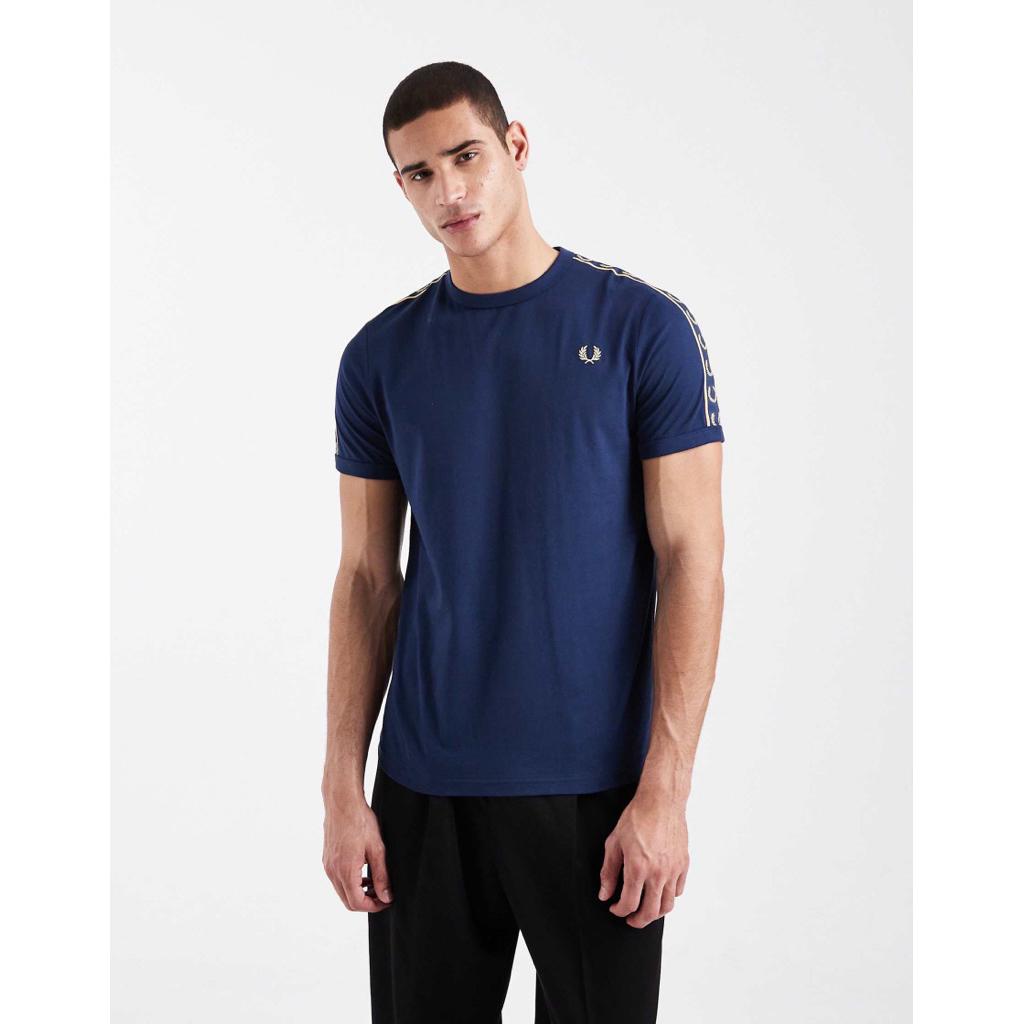 Fred Perry Taped Ringer T-Shirt in Navy