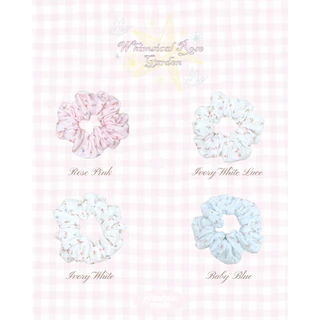 grandmamade scrunchies ยางรัดผมโดนัท ยางมัดผม / whimsical rose garden / pointelle scrunchies
