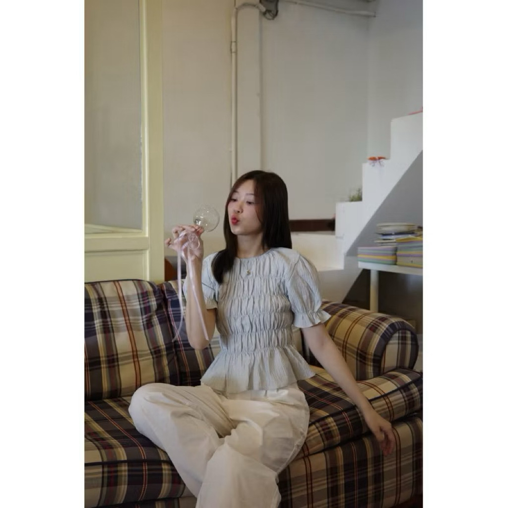 New💙 ju ne  basic top สีฟ้า sz.L/XL