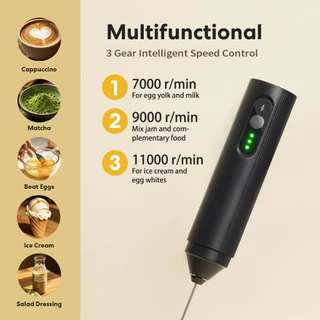 เครื่องปั่นฟองนมมือถือ เครื่องตีฟองนมไฟฟ้าไร้สาย ชาร์จ USB ใช้งานสะดวก
