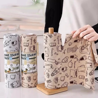 ผ้าไมโครไฟเบอร์ แบบม้วน ฉีกได้ 25x25cm ผ้าทำความสะอาดแบบม้วน เช็ดครัวเช็ดบ้าน อเนกประสงค์