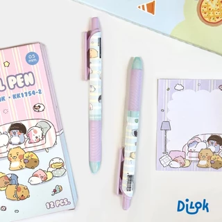 FKakao Friends ปากกาหมึกเจล น้ำเงิน ลิขสิทธิ์แท้ 100% ลายน่ารัก ขนาด 0.5 มม. เขียนลื่น