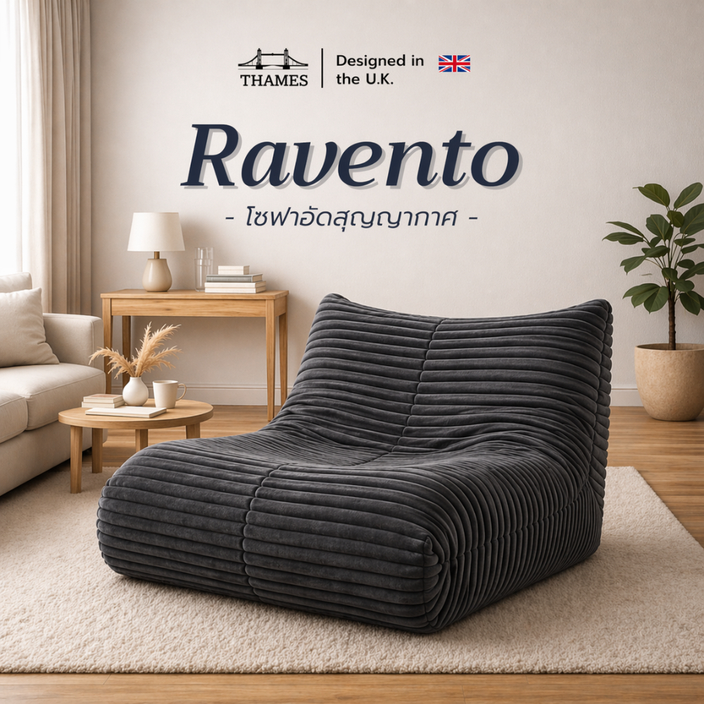 THAMES เก้าอี้โซฟาอัดสุญญากาศ รุ่น Ravento เก้าอี้นั่งพื้น โซฟามินิมอล โซฟาเดี่ยว นุ่มสบาย สำหรับห้องนั่งเล่นและคอนโด