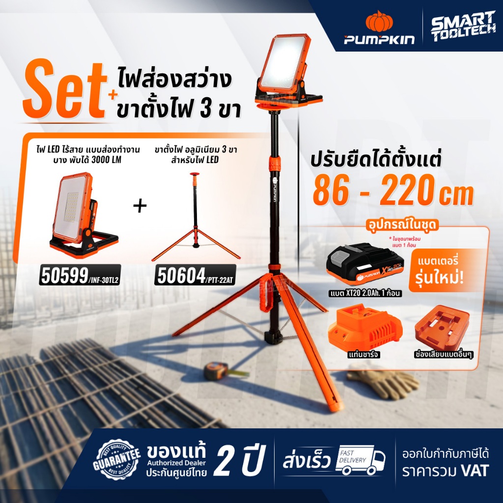 รุ่นใหม่2026 ส่งด่วน  ไฟ LED แบบส่องทำงาน Pumpkin 50598 50599 ไฟส่องสว่าง ไฟส่องพื้นที่ สปอร์ตไลท์ – โปรปัง